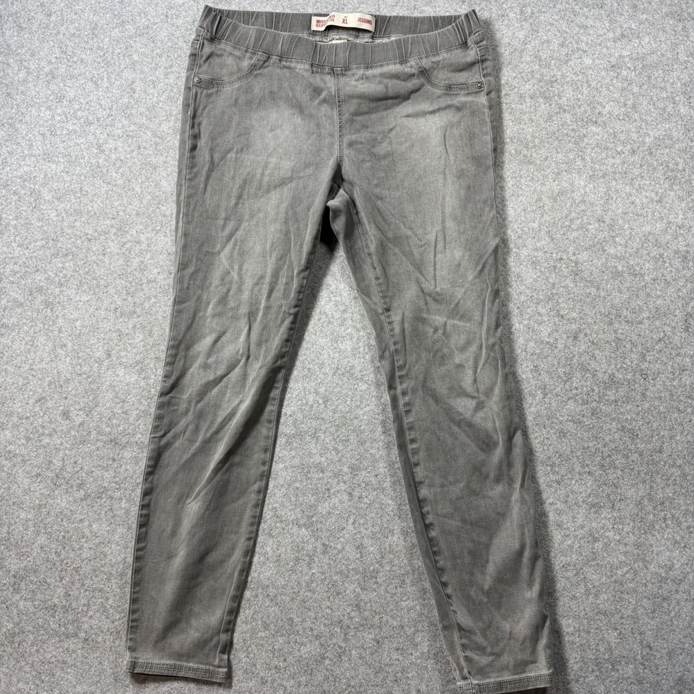 Mossimo Womens Jegging Pants XL Grey Solid Stretch Cotton Blend